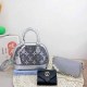 Silver Casual Street Letter Patchwork Zipper Bags