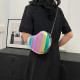 Silver Daily Color Block Heart Shaped Patchwork Zipper Bags
