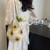 Yellow Sweet Daily Patchwork Weave Bags