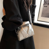 Khaki Daily Patchwork Zipper Bags