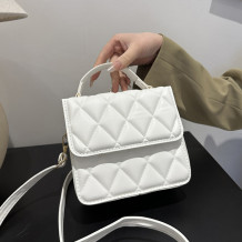 White Daily Simplicity Plaid Patchwork Bags