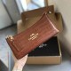 Brown Casual Street Letter Chains Zipper Bags