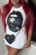 White Casual Print O Neck T-Shirts