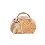 Brown Daily Print Patchwork Weave Bags