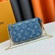 Blue Casual Street Letter Chains Zipper Bags