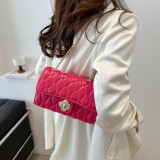 Rose Red Celebrities Elegant Solid Chains Bags