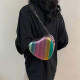 Purple Daily Color Block Heart Shaped Patchwork Zipper Bags