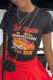 Black Casual Print Patchwork O Neck T-Shirts