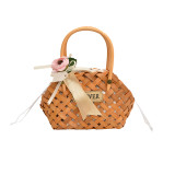 Brown Daily Print Patchwork Weave Bags
