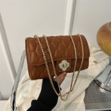 Rose Red Celebrities Elegant Solid Chains Bags