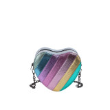 Gold Daily Color Block Heart Shaped Patchwork Zipper Bags