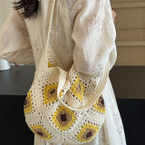 Yellow Sweet Daily Patchwork Weave Bags
