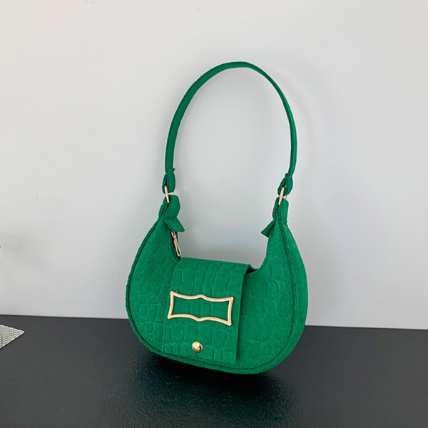 Green Daily Simplicity Solid Texture Felt Bags