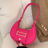 Rose Red Daily Simplicity Solid Texture Felt Bags