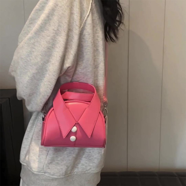 Pink Daily Patchwork Zipper Bags