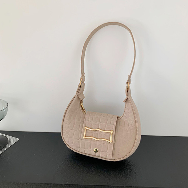 Khaki Daily Simplicity Solid Texture Felt Bags