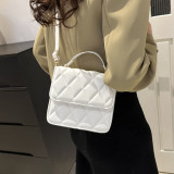 White Daily Simplicity Plaid Patchwork Bags