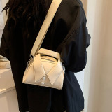 Khaki Daily Patchwork Zipper Bags