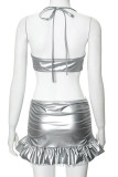 Silver Street Solid Tassel Patchwork Swimwears(With Paddings)