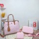 Pink Casual Simplicity Letter Plaid Patchwork Zipper Bags