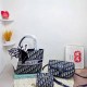 Blue Casual Street Letter Patchwork Zipper Bags