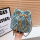 Light Blue Daily Plaid Patchwork Bags