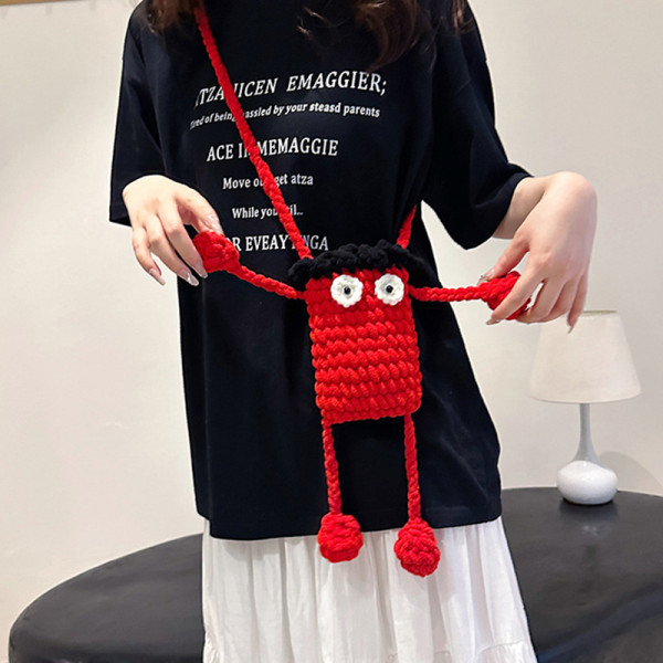 Red Daily Patchwork Weave Bags