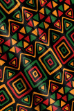 Black Casual Geometric Print Contrast U Neck One Step Skirt Dresses