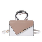 Khaki Daily Patchwork Zipper Bags