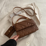 Rose Pink Casual Simplicity Letter Patchwork Bags
