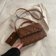 Brown Casual Simplicity Letter Patchwork Bags