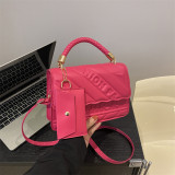 Rose Pink Casual Simplicity Letter Patchwork Bags