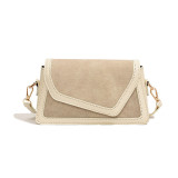 White Casual Simplicity Solid Patchwork Contrast Bags