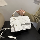 White Casual Simplicity Letter Patchwork Bags