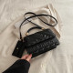 Black Casual Simplicity Letter Patchwork Bags