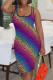 Leopard Print Elegant Print Leopard Patchwork Square Collar Wrapped Skirt Dresses