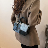 Brown Daily Simplicity Solid Patchwork Contrast Bags