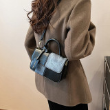 Deep Coffee Daily Simplicity Solid Patchwork Contrast Bags