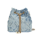 Light Blue Daily Plaid Patchwork Bags
