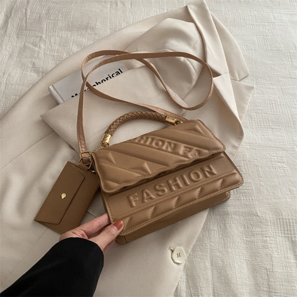 Khaki Casual Simplicity Letter Patchwork Bags
