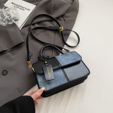 Deep Coffee Daily Simplicity Solid Patchwork Contrast Bags