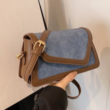 Brown Casual Simplicity Solid Patchwork Contrast Bags