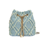 Blue Daily Plaid Patchwork Bags