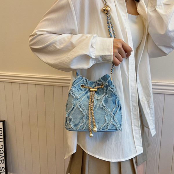 Blue Daily Plaid Patchwork Bags