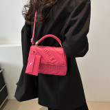 Rose Pink Casual Simplicity Letter Patchwork Bags