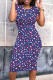Leopard Print Street Print Patchwork O Neck Wrapped Skirt Dresses