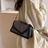 Black Casual Simplicity Solid Patchwork Contrast Bags