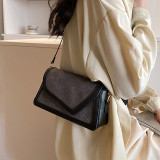 Brown Casual Simplicity Solid Patchwork Contrast Bags