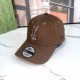 Brown Casual Street Letter Embroidered Hat