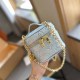 Blue Casual Simplicity Letter Chains Zipper Bags